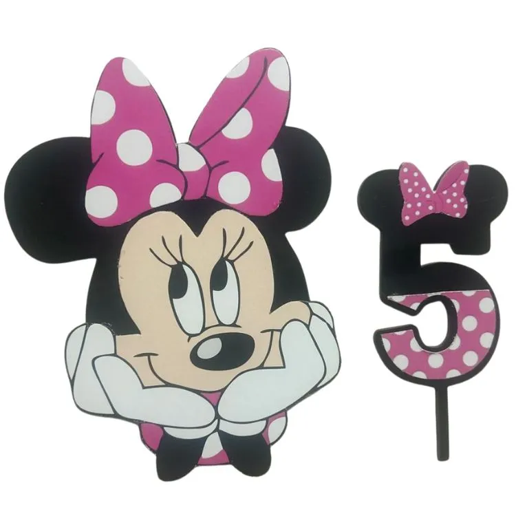 Custom Minnie Mouse birthday cake topper with age